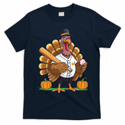 Baseball Turkey Pilgrim Thanksgiving Pumpkin Meaningful Gift T-Shirt - Navy Blue