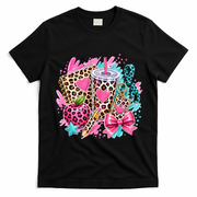 Back To School Leopard Print Cute School Supplies T-Shirt - Black