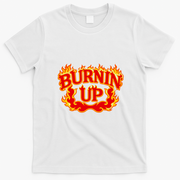 Burnin Up Flames Vintage Fire T-Shirt - White