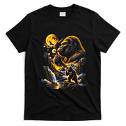 Blowing Wishes Funny Bigfoot Blowing Dandelion Gift T-Shirt - Black