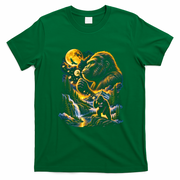 Blowing Wishes Funny Bigfoot Blowing Dandelion Gift T-Shirt - Irish Green