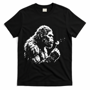 Blowing Wishes Funny Bigfoot Dandelion T-Shirt - Black