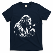 Blowing Wishes Funny Bigfoot Dandelion T-Shirt - Navy
