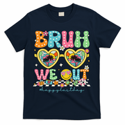Bruh We Out Teachers Happy Last Day Graduation Sunglasses T-Shirt - Navy
