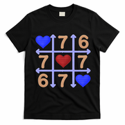 Crochet 6-7 Valentines Day 67 Meme Tik Tak Toe T-Shirt - Black