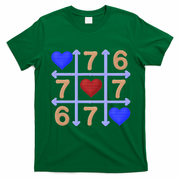 Crochet 6-7 Valentines Day 67 Meme Tik Tak Toe T-Shirt - Irish Green