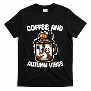 Coffee And Autumn Vibes Halloween T-Shirt - Black