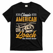 Classic American Hughes OH-6 Cayuse Loach Arm Aviation Action T-Shirt - Black