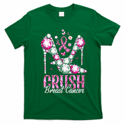 Crush Breast Cancer Awareness Bling Pink Ribbon T-Shirt - Irish Green