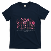 Christian Breast Cancer Awareness Quote T-Shirt - Navy Blue