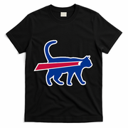 Cat Bills Funny Football Fan T-Shirt - Black