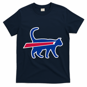 Cat Bills Funny Football Fan T-Shirt - Navy