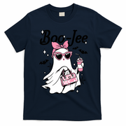 Cute Boo Jee Ghost Halloween Bandana Ghost Coffee T-Shirt - Navy Blue