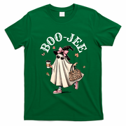 Cute Boo Jee Ghost Halloween Leopard Ghost Coffee Funny Gift T-Shirt - Irish Green