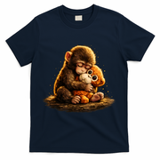 Cute Baby Monkey Punch Viral Zoo Japan T-Shirt - Navy