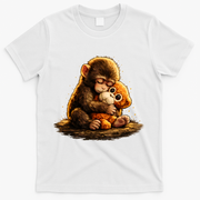 Cute Baby Monkey Punch Viral Zoo Japan T-Shirt - White