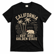 California Cali Bear Vintage EST 1850 Golden State T-Shirt - Black