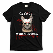 Ch Ch Ch Meow Meow Scary Friday Costume Halloween Cat T-Shirt - Black