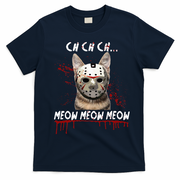 Ch Ch Ch Meow Meow Scary Friday Costume Halloween Cat T-Shirt - Navy Blue