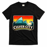 Culver City California Wave Retro T-Shirt - Black