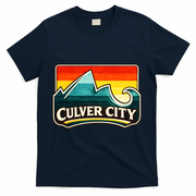 Culver City California Wave Retro T-Shirt - Navy