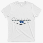 Classic Car Emblem 1986 40th Birthday T-Shirt - White