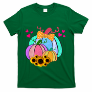 Colorful Cute Halloween Sunflower Pumpkin T-Shirt - Green