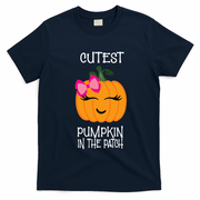 Cutest Coolest Pumpkin In The Patch Halloween T-Shirt - Navy Blue