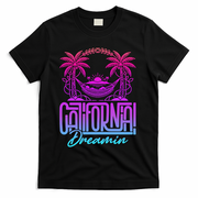 California Dreamin Colorful 1990s Retro T-Shirt - Black