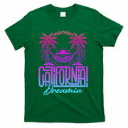 California Dreamin Colorful 1990s Retro T-Shirt - Green