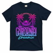 California Dreamin Colorful 1990s Retro T-Shirt - Navy
