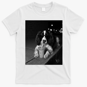 Cool Dog with Sunglasses and Iced Coffee Vibes T-Shirt - White