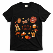 Cute Fall Autumn Little Things Retro Fall Hello Autumn T-Shirt - Black