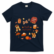Cute Fall Autumn Little Things Retro Fall Hello Autumn T-Shirt - Navy