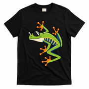 Cool Fun Cartoon Frog Sunglasses Summer Beach T-Shirt - Black
