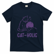 Cat-Holic Funny Cat Lover T-Shirt - Navy Blue