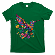 Cute Floral Humming Bird Animal Lover Spring T-Shirt - Green