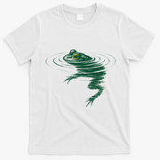 Cosmic Frog In Water Ripples Nature Wildlife T-Shirt - White