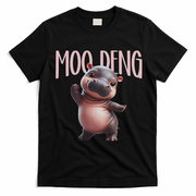 Cute Funny Moo Deng Baby Boo Deng Baby Hippo Zoo For Family T-Shirt - Black