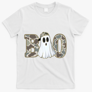 Camo Ghost Boo Spooky Halloween T-Shirt - White