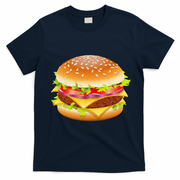 Cheeseburger Hamburger Burger Funny Food Halloween Costume T-Shirt - Navy Blue