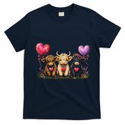 Cute Highland Cows T-Shirt - Navy Blue