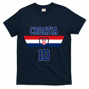 Croatia Hrvatska Flag Zagreb Croatian Soccer Jersey T-Shirt - Navy