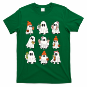 Cute Halloween Ghost Vibes Spooky Autumn Gift T-Shirt - Green