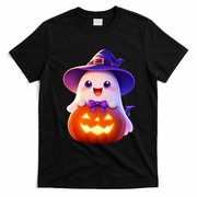 Cute Halloween Ghost Pumpkin Family Gift T-Shirt - Black