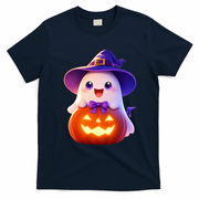 Cute Halloween Ghost Pumpkin Family Gift T-Shirt - Navy Blue