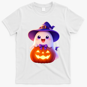 Cute Halloween Ghost Pumpkin Family Gift T-Shirt - White