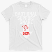Crude Humor Inappropriate Emotional Support Snake Halloween T-Shirt - White