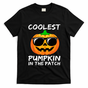 Cute Halloween Kids Coolest Pumpkin In The Patch Glasses Teens Gift T-Shirt - Black