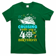 Cruising Into My 40th Birthday 40 Year Old Cruise Birthday T-Shirt - Green